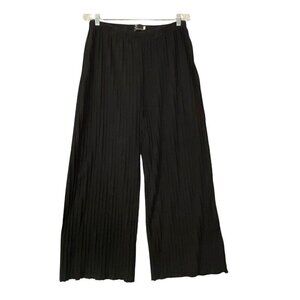 FENINI Women Wide Leg Pants Size XL Black Elastic Waist Relaxed Fit Comfy